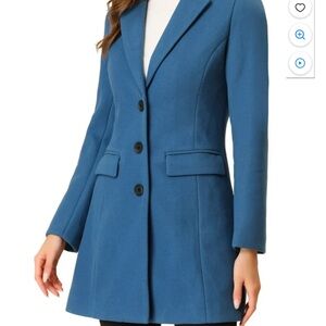Allegra K Women's Blue Blazer Coat
